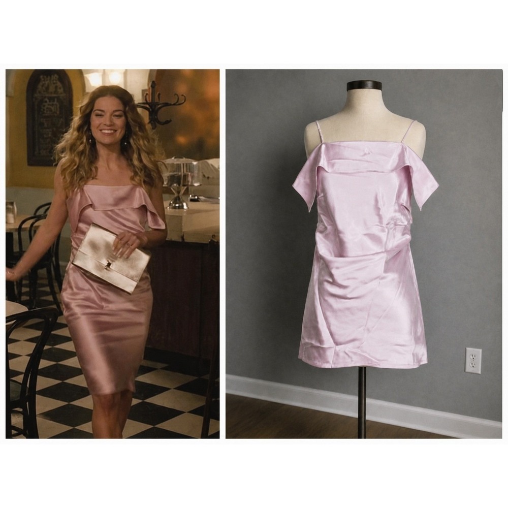 Helmut Lang 2 Satin Silk Mini Gaga Alexis Rose Top Dress Schitt's Creek RTR $460